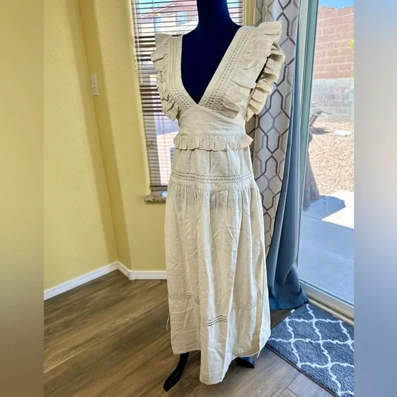 chinese dress ladies By Nicola Adrift Frill Maxi Dress in White  Coco & Lola